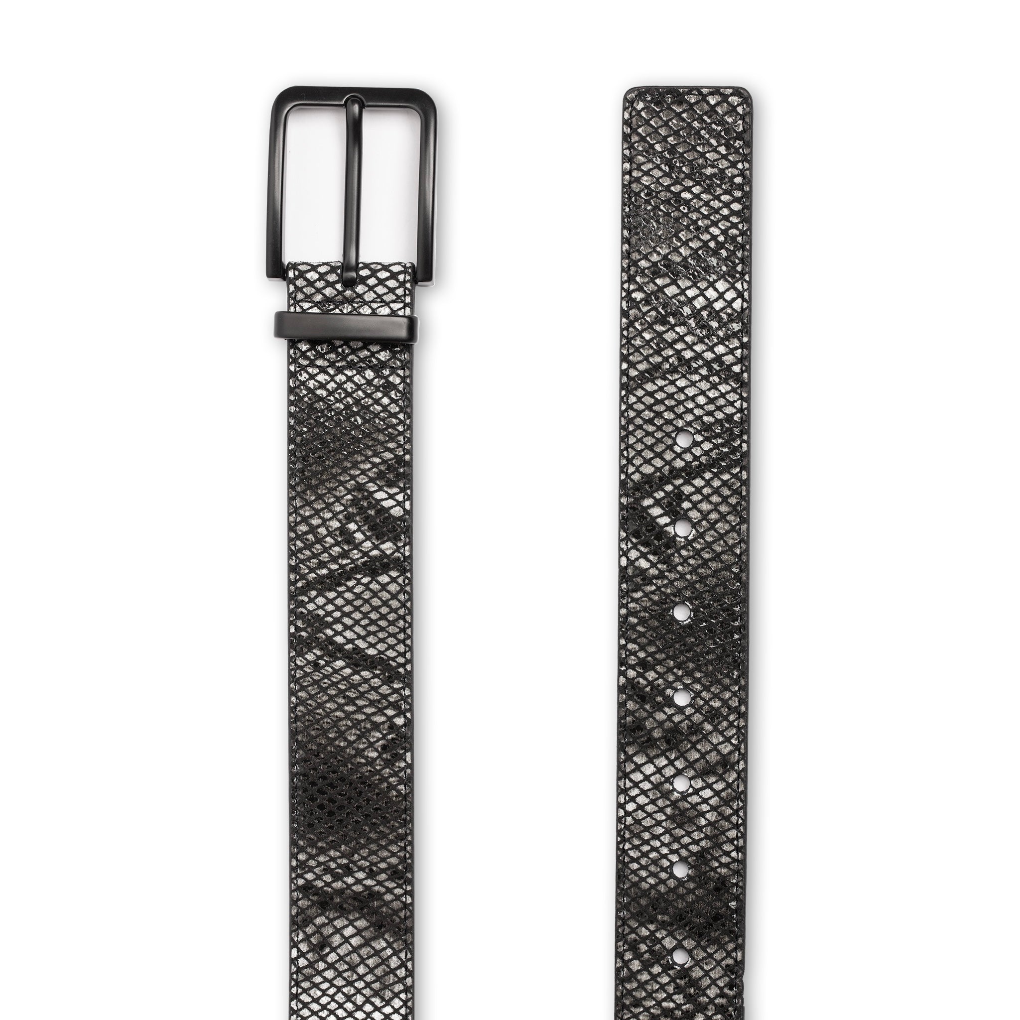 SNAKESKIN BELT - BLACK