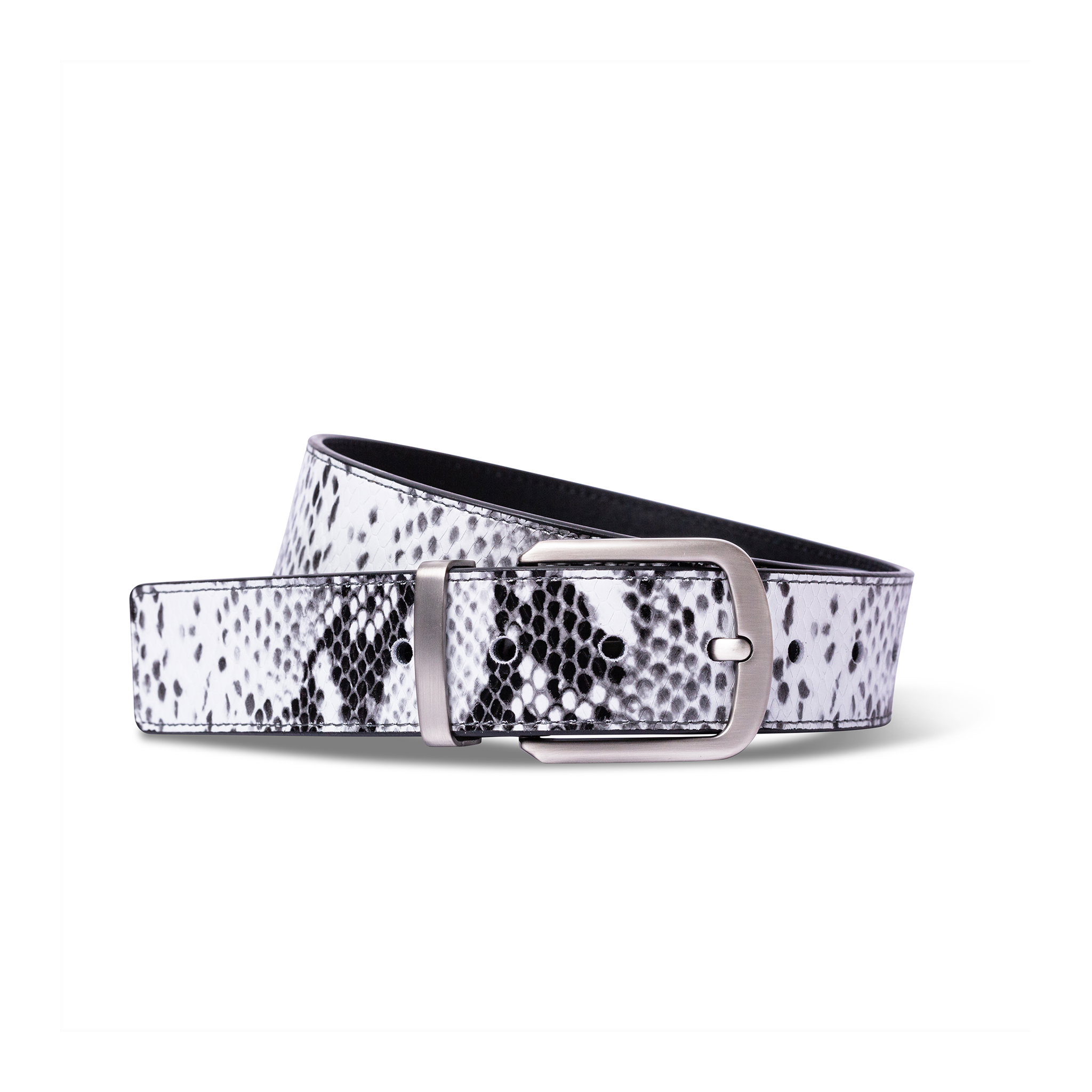 SNAKESKIN BELT - WHITE