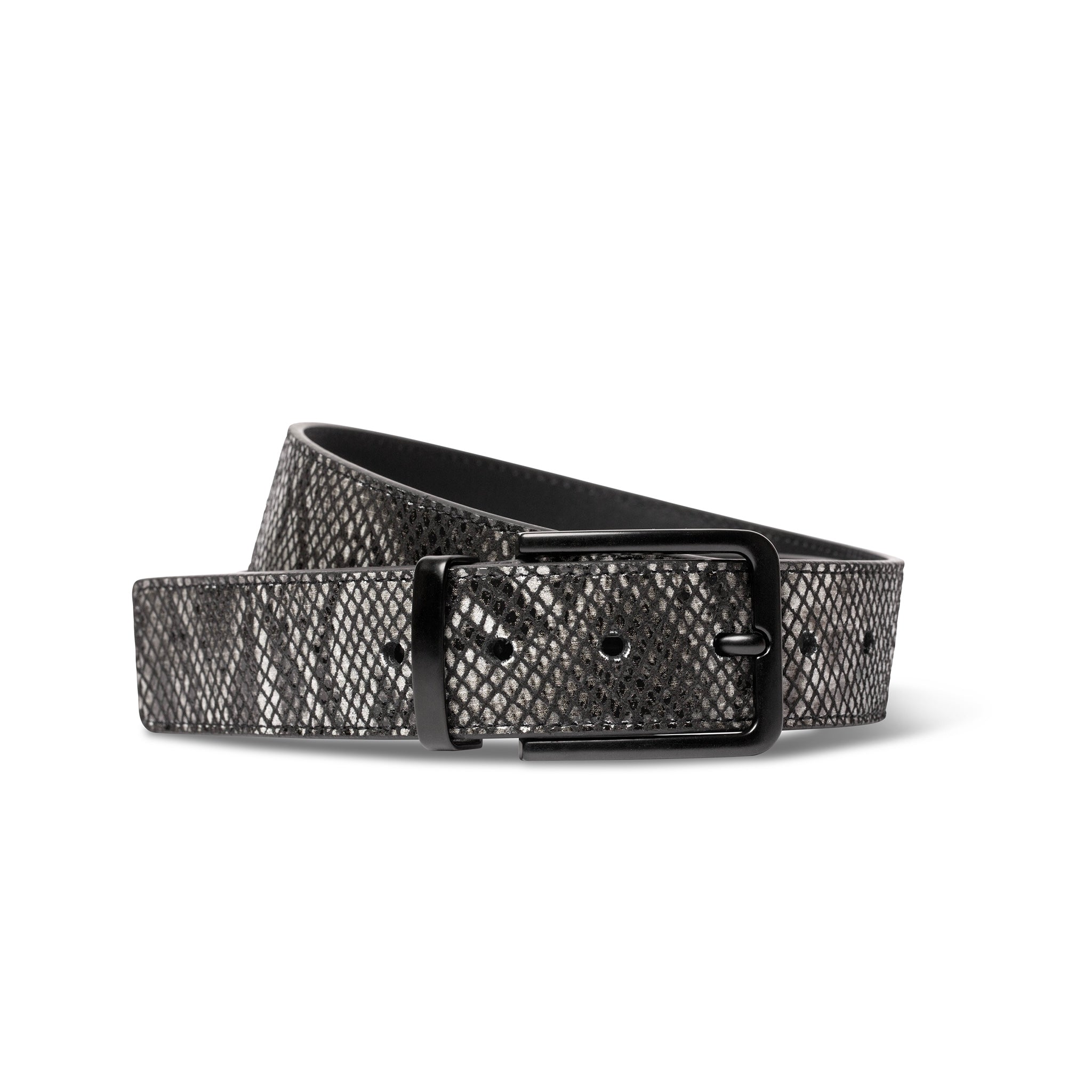 SNAKESKIN BELT - BLACK