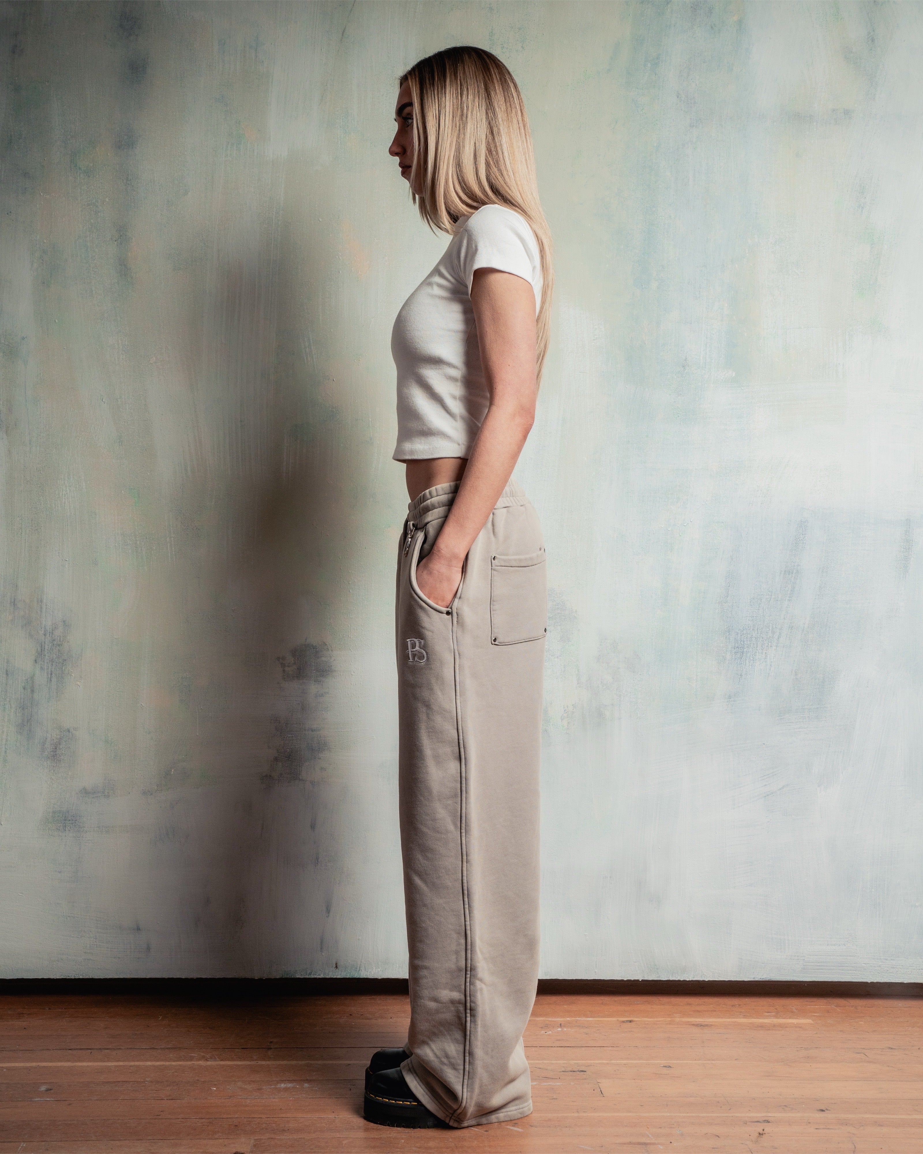 Wide Leg Sweatpant - Cement Grey
