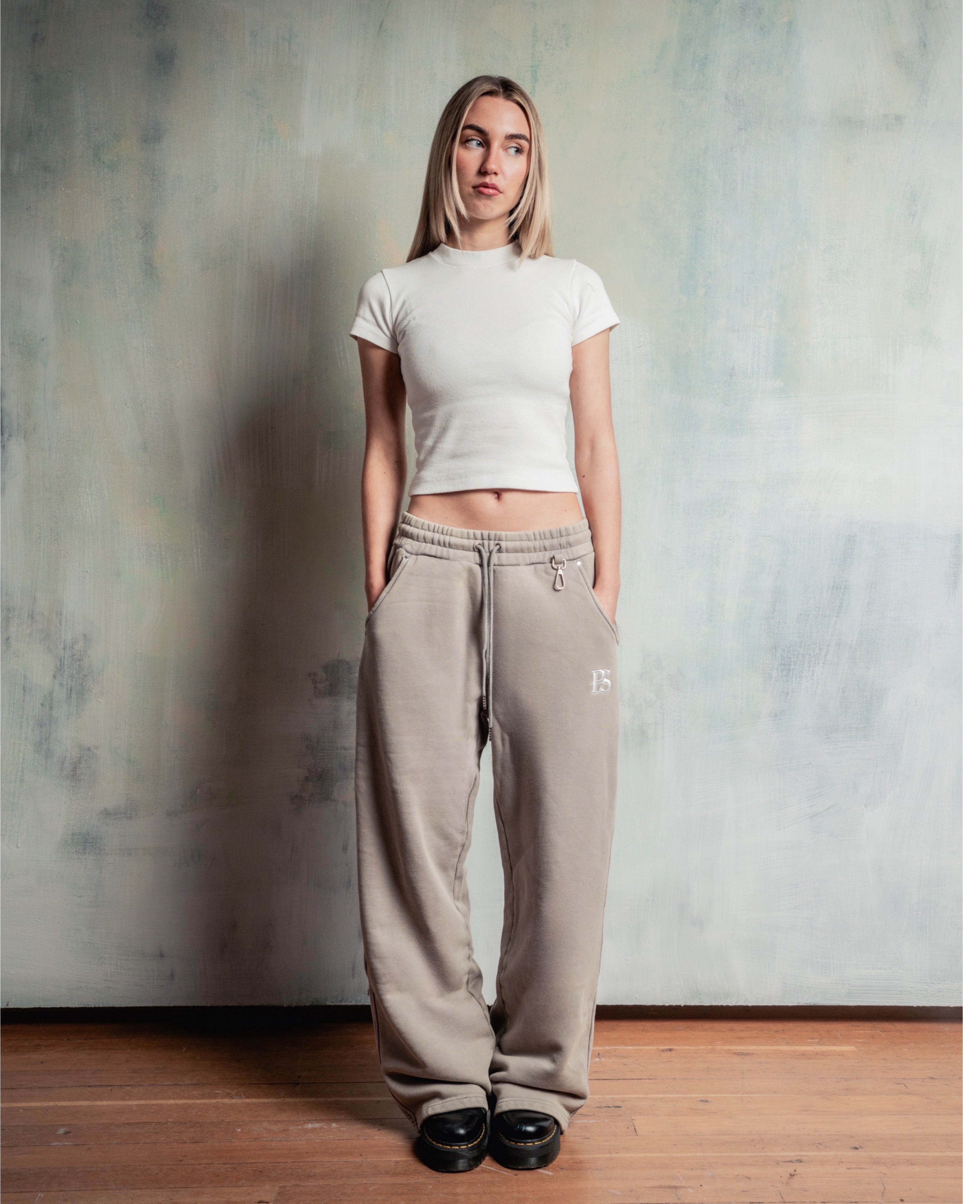 Wide Leg Sweatpant - Cement Grey