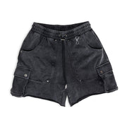 CARGO SWEAT-SHORTS - WASHED BLACK