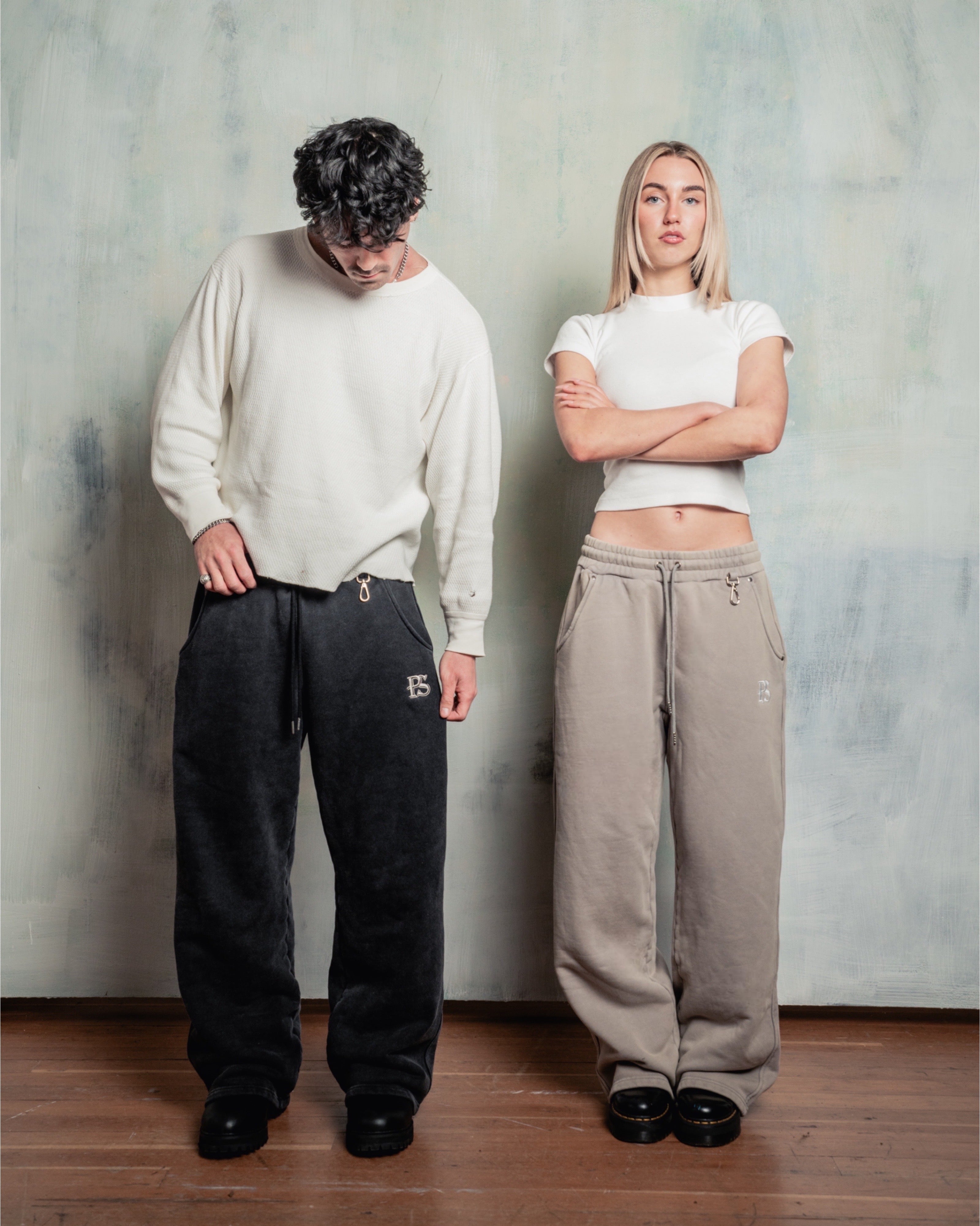 Wide Leg Sweatpant - Cement Grey
