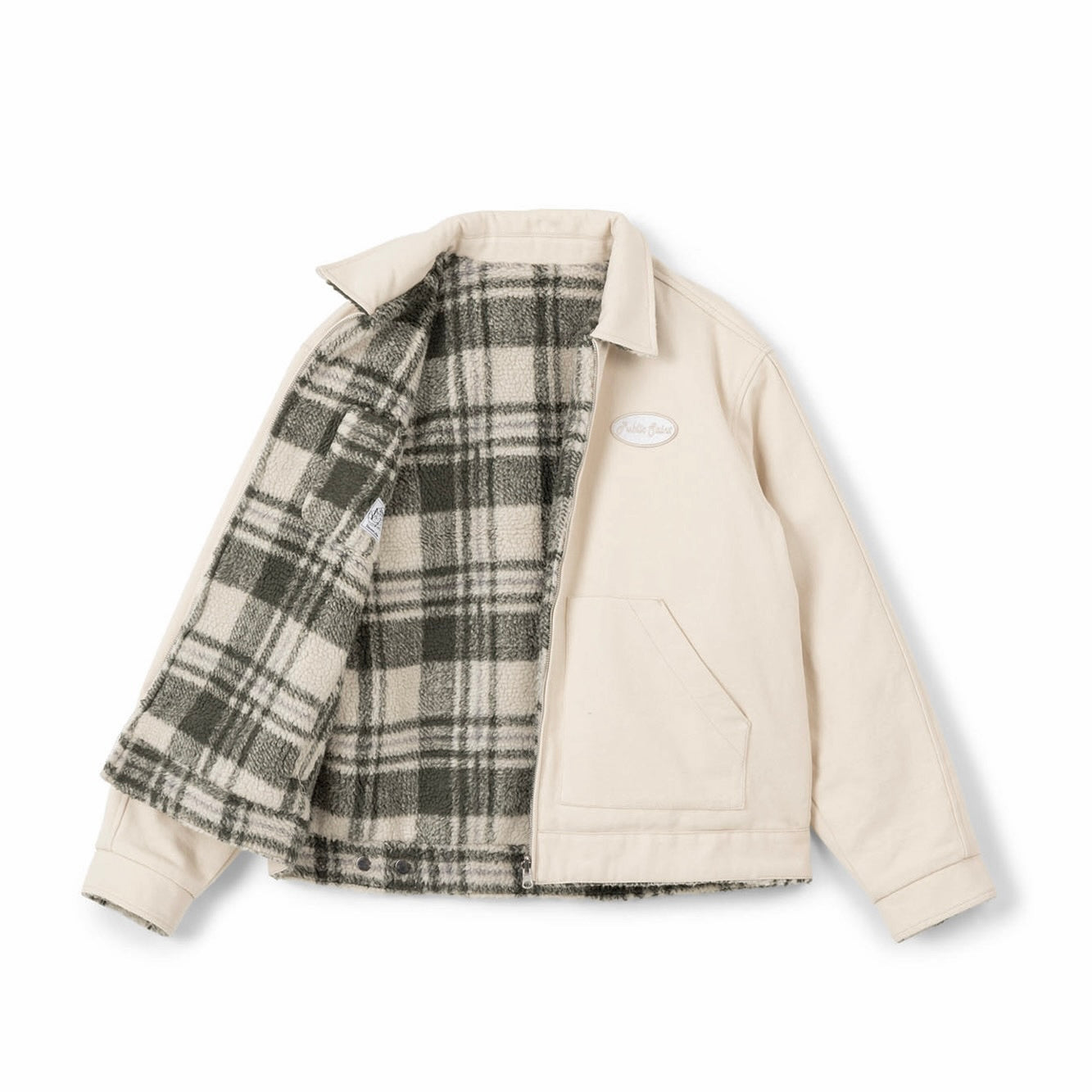 REVERSIBLE WORK JACKET - CREAM