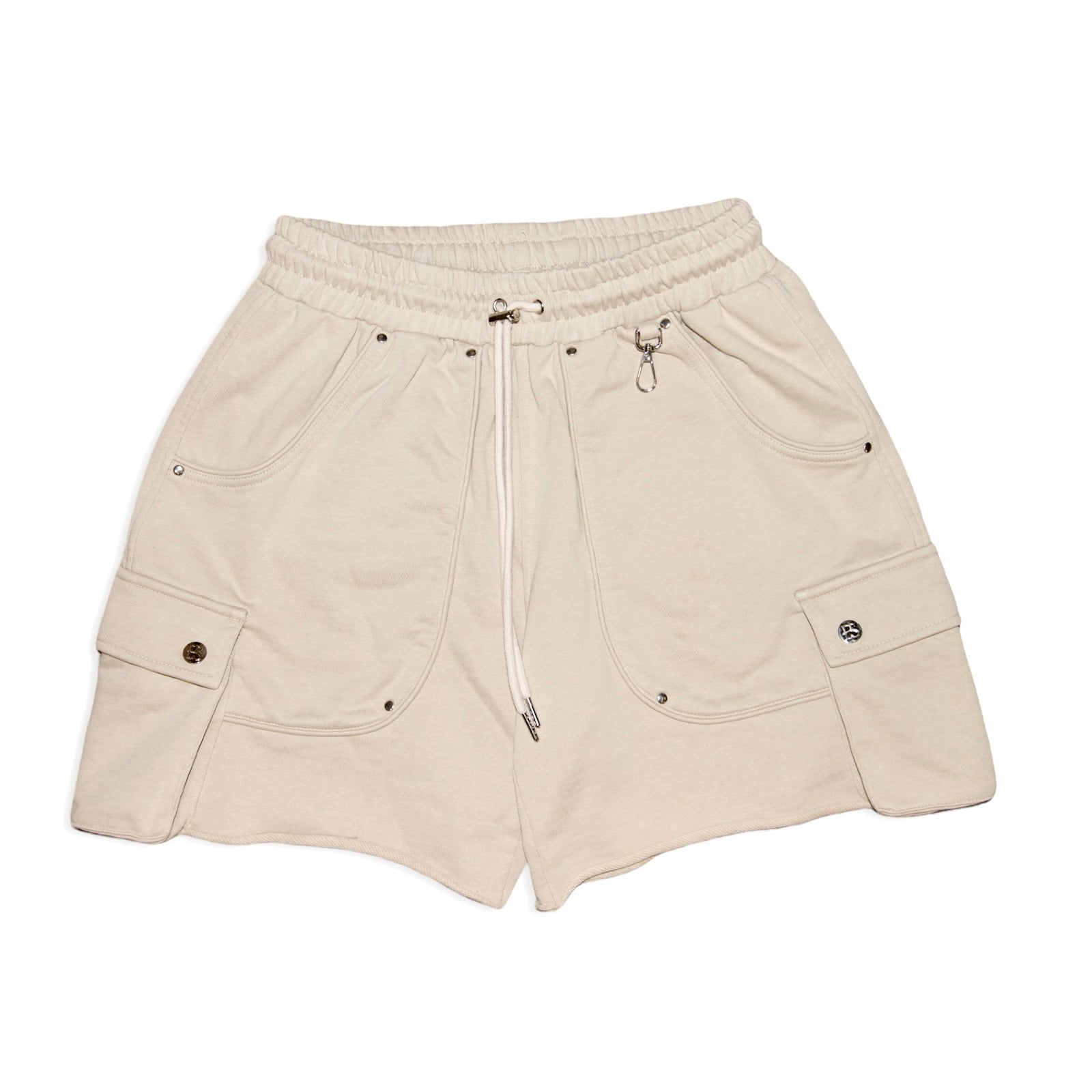 CARGO SWEAT-SHORTS - CREAM