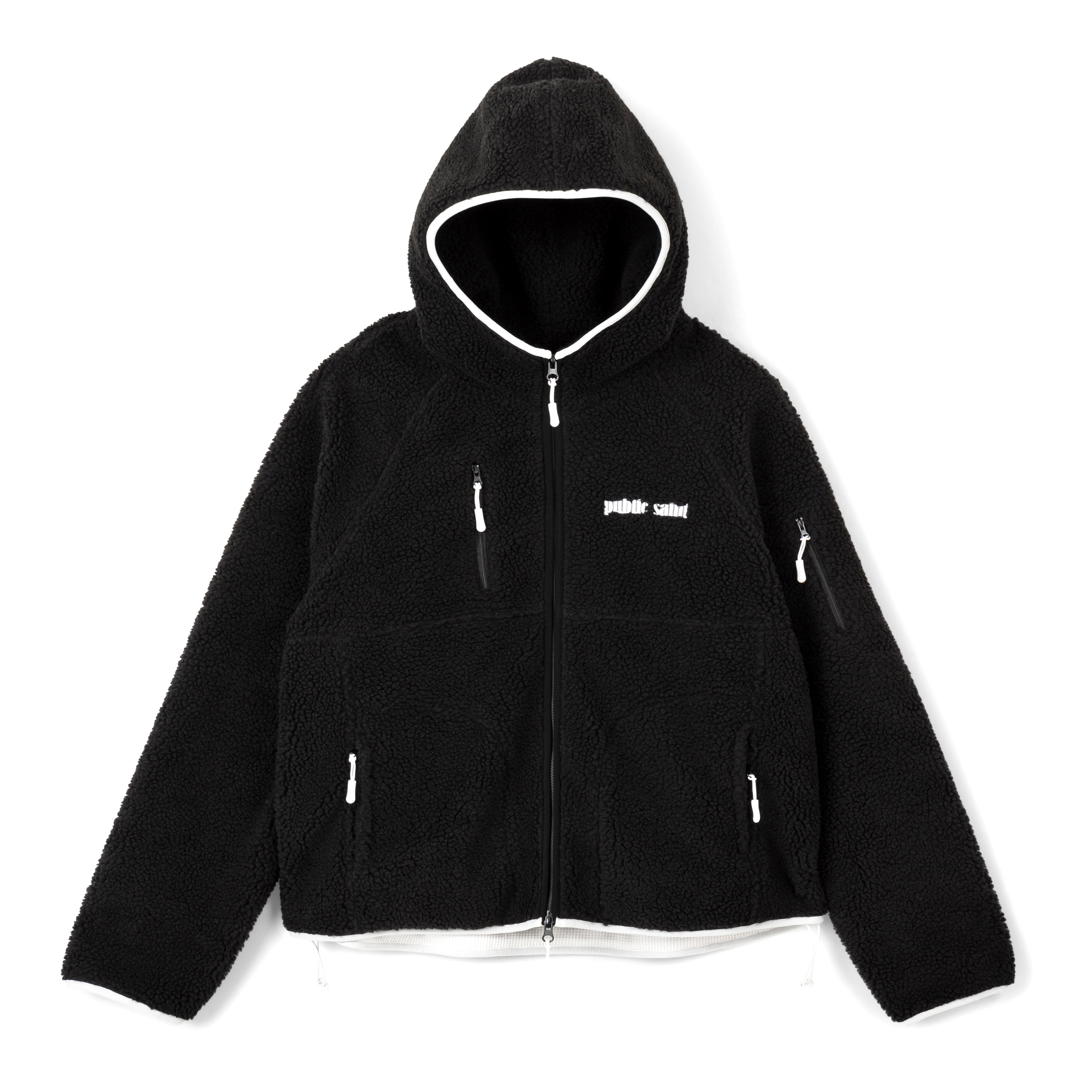 SHERPA FLEECE JACKET - BLACK