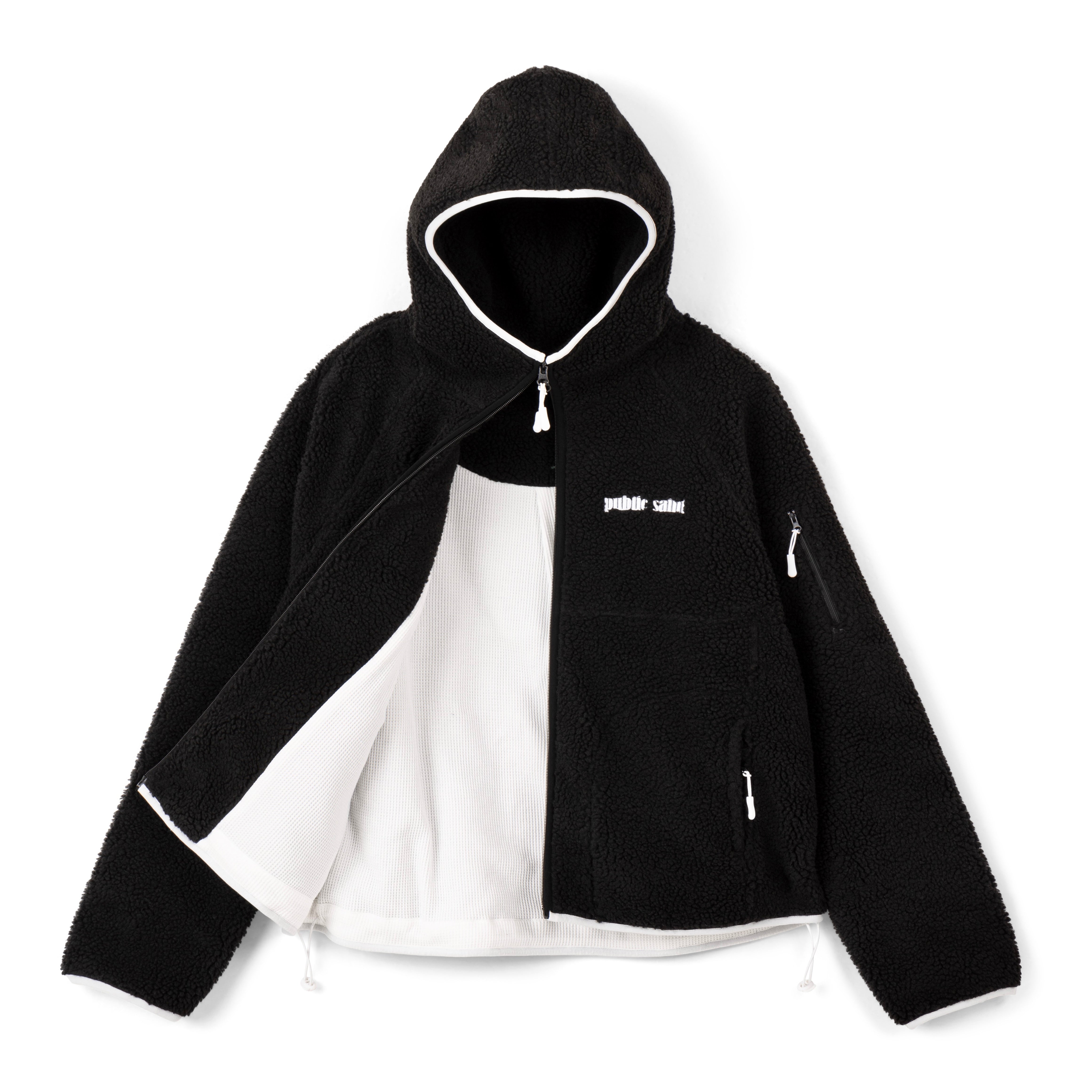 SHERPA FLEECE JACKET - BLACK